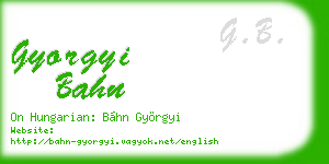 gyorgyi bahn business card