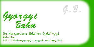 gyorgyi bahn business card